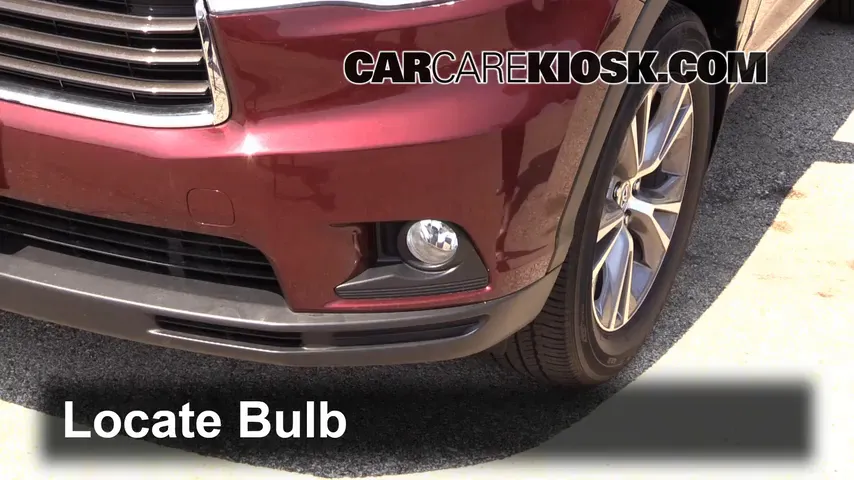 2014 Toyota Highlander LE 3.5L V6 Éclairage Feu antibrouillard (remplacer l'ampoule)